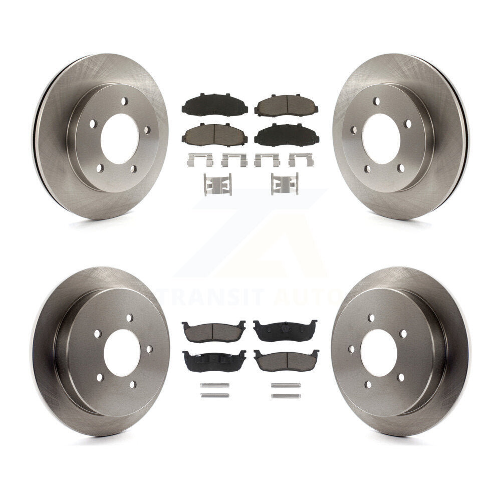 Front Rear Disc Brake Rotors And Ceramic Pads Kit For Ford F-150 4WD