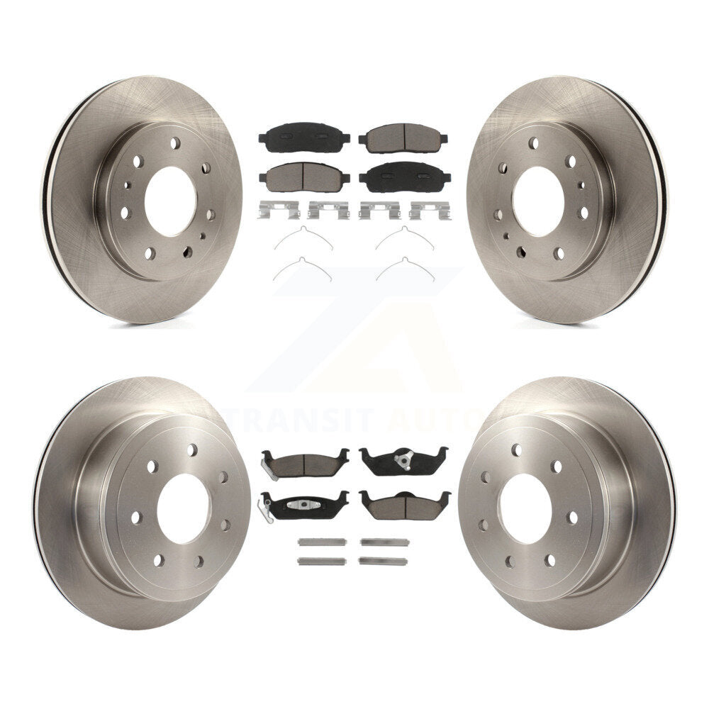[Front+Rear] 2009 Ford F-150 With 7 Lug Wheels Premium OE Brake Rotors & Ceramic Pads Kit For Max Braking