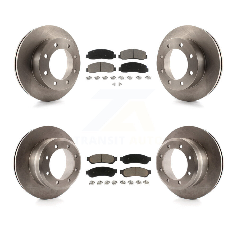 Front Rear Disc Brake Rotors And Ceramic Pad Kit For Ford F-350 Super Duty F-450