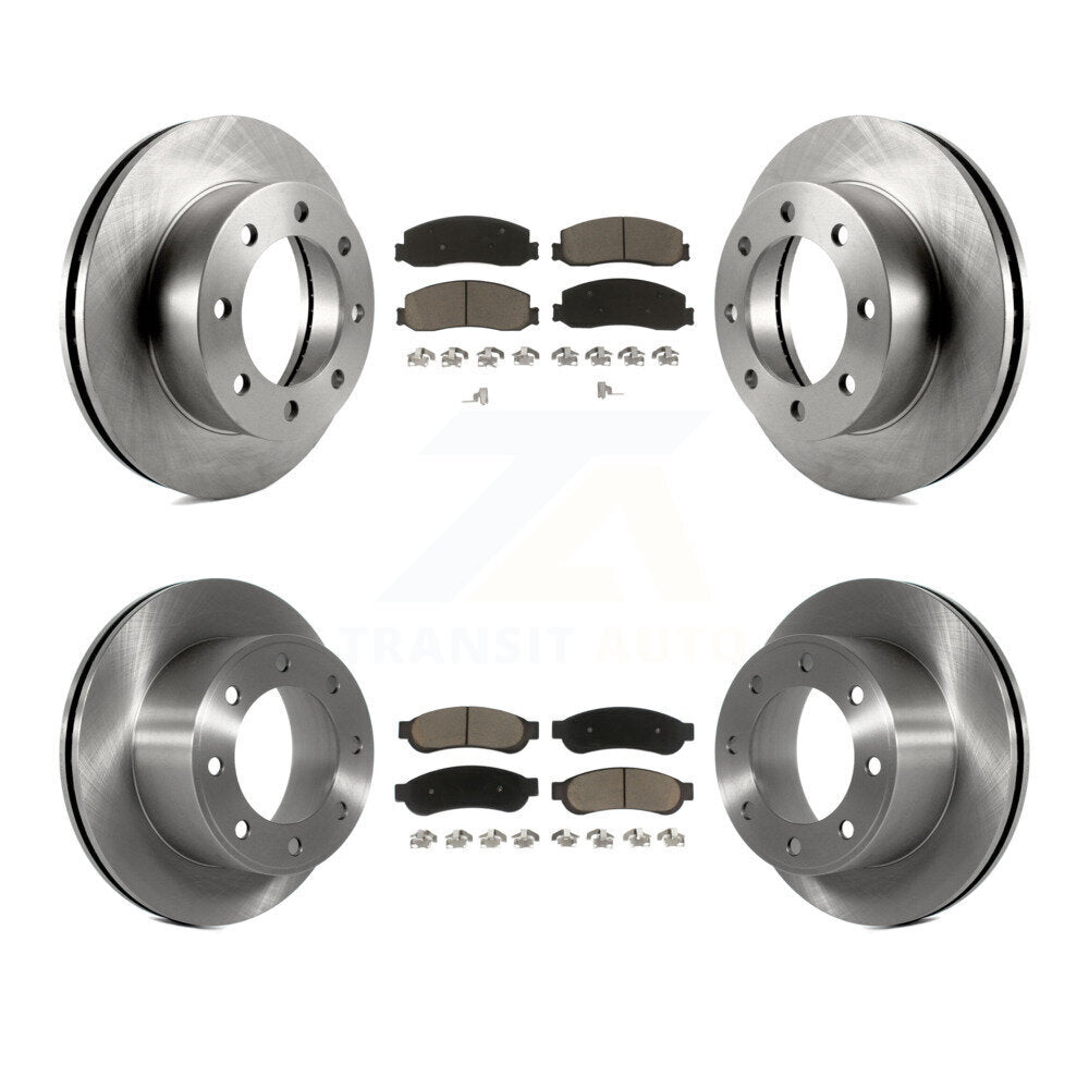 Front Rear Disc Brake Rotors Ceramic Pad Kit For Ford F-250 Super Duty F-350 4WD
