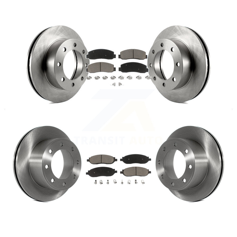 Front Rear Disc Brake Rotors And Ceramic Pad Kit For Ford F-250 Super Duty F-350