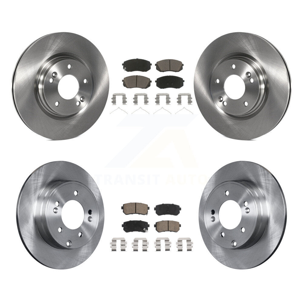 Front Rear Brake Rotors Ceramic Pad Kit For Kia Optima With Manual Parking