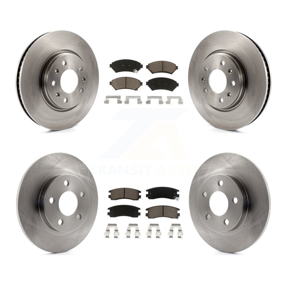 Front Rear Brake Rotor And Ceramic Pad Kit For Cadillac Seville With Solid