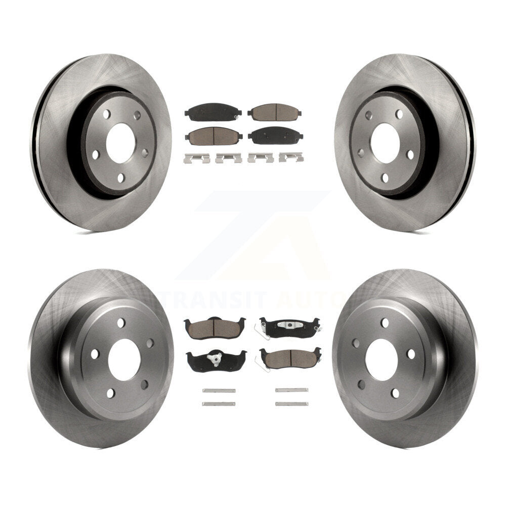 Front Rear Disc Brake Rotors & Ceramic Pad Kit For Jeep Grand Cherokee Commander