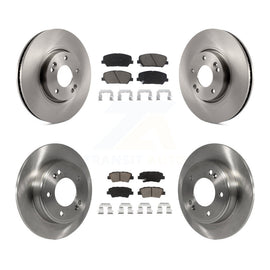 Front Rear Disc Brake Rotors Ceramic Pad Kit For Hyundai Veloster Kia Forte Koup