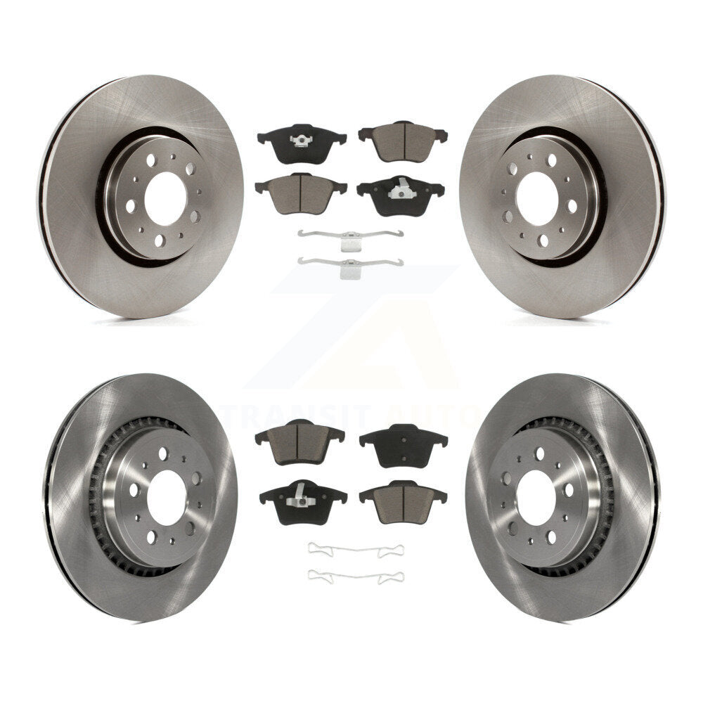 Front Rear Brake Rotors Ceramic Pad Kit For Volvo XC90 With 316mm Diameter Rotor