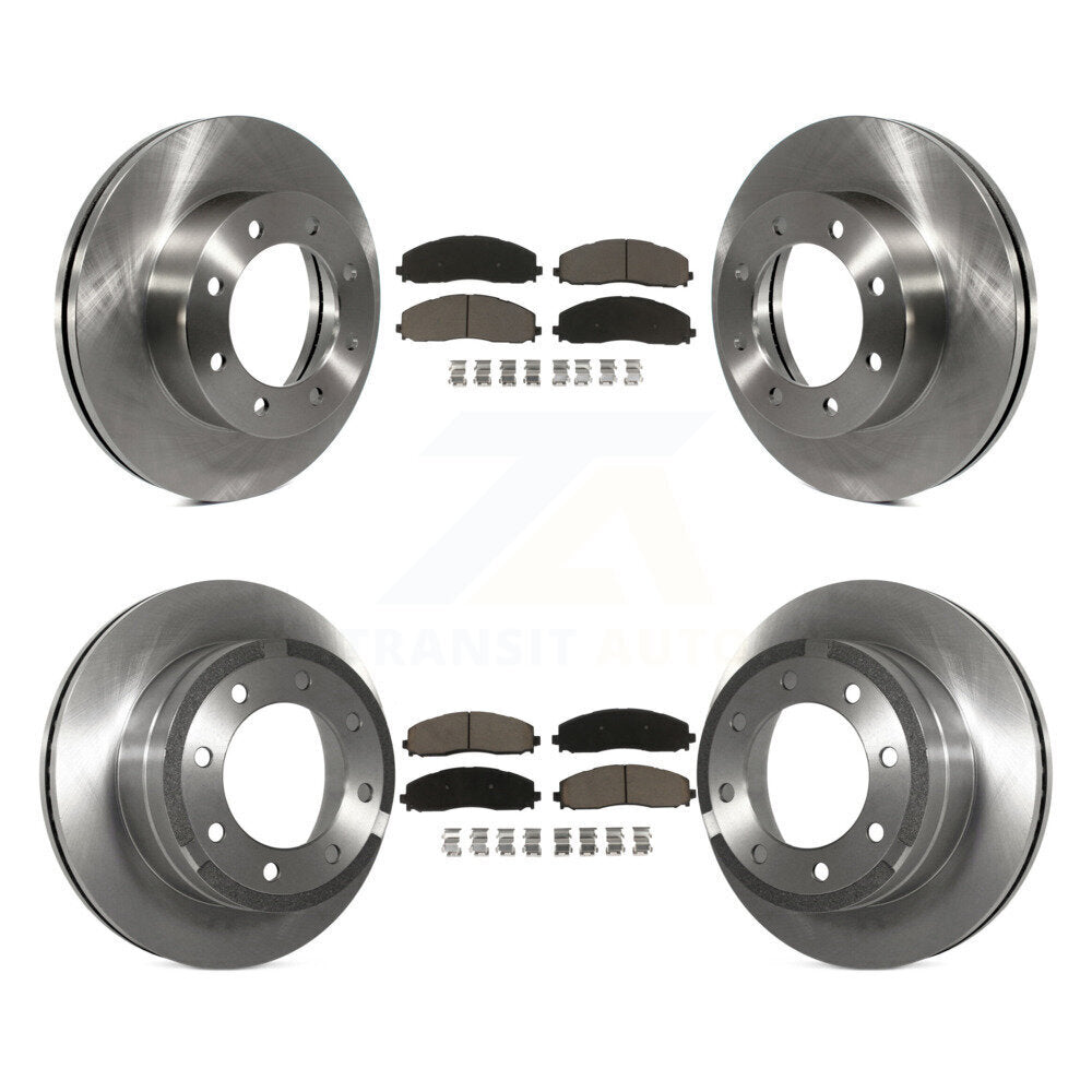 Front Rear Disc Brake Rotors Ceramic Pad Kit For Ford F-250 Super Duty F-350 4WD