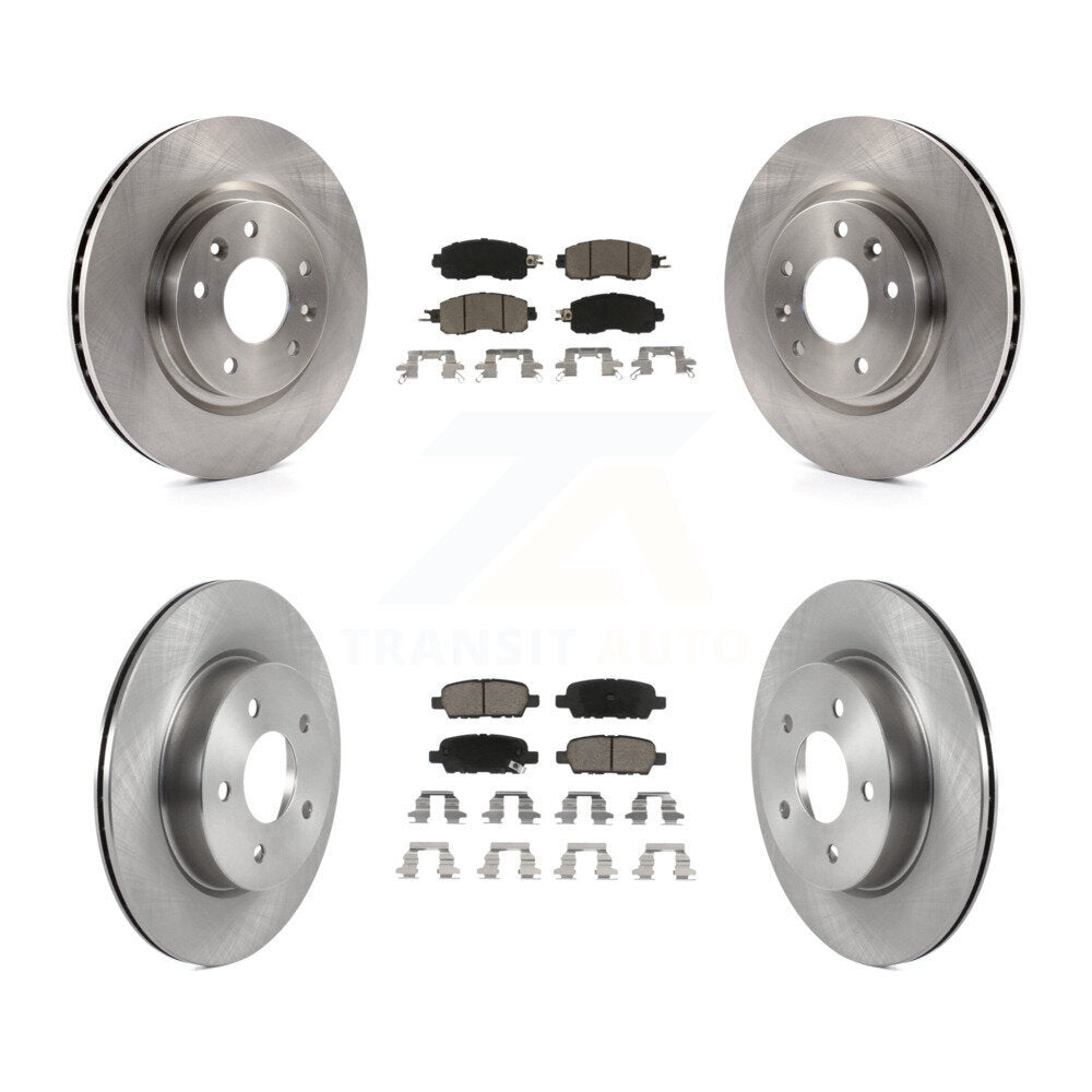 Front Rear Disc Brake Rotors And Ceramic Pads Kit For Nissan LEAF