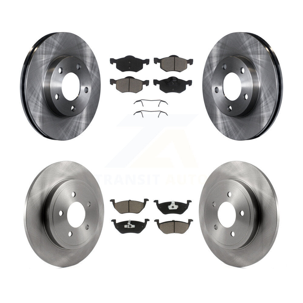 Front Rear Disc Brake Rotors & Ceramic Pad Kit For Mazda Tribute Mercury Mariner