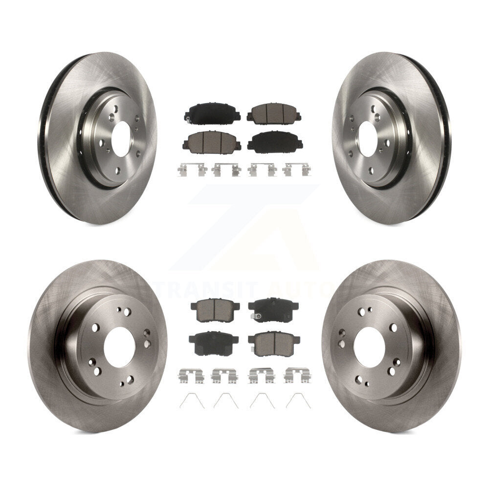 Front Rear Disc Brake Rotors And Ceramic Pads Kit For Honda Accord
