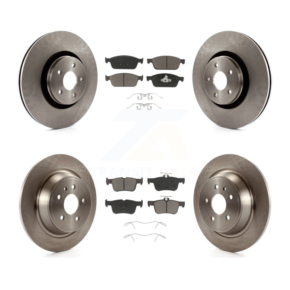 Front Rear Disc Brake Rotors And Ceramic Pads Kit For Lincoln MKC