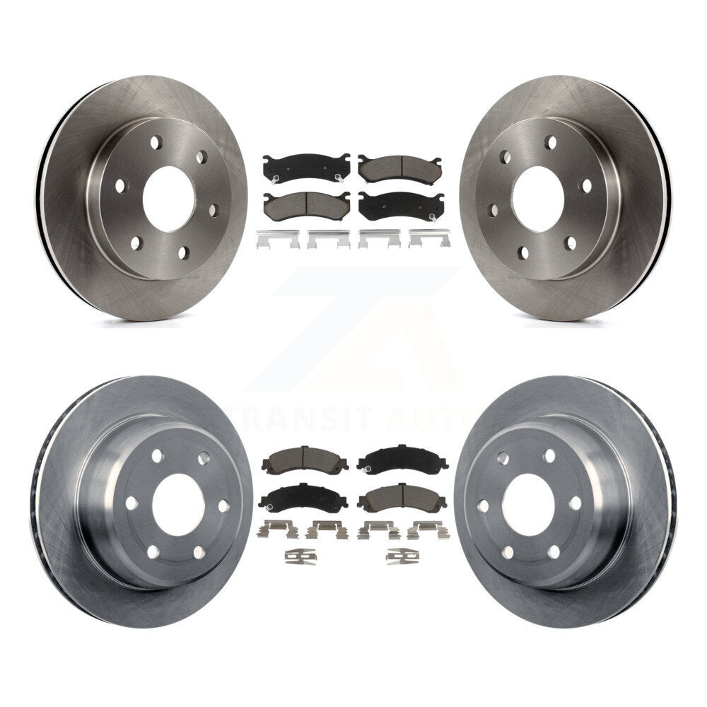 Front Rear Brake Rotor Ceramic Pad Kit For Chevrolet Silverado 1500 GMC Tahoe XL