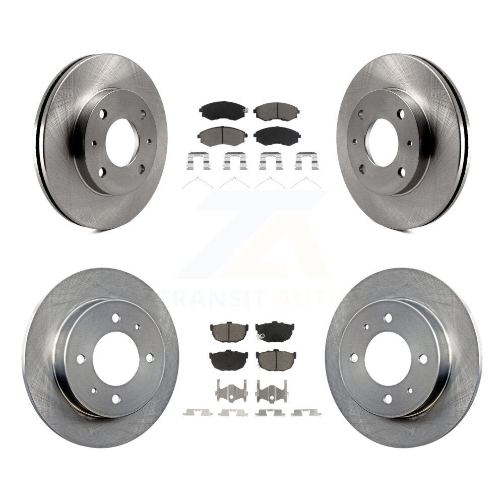 Front Rear Disc Brake Rotors And Ceramic Pads Kit For Hyundai Elantra Tiburon