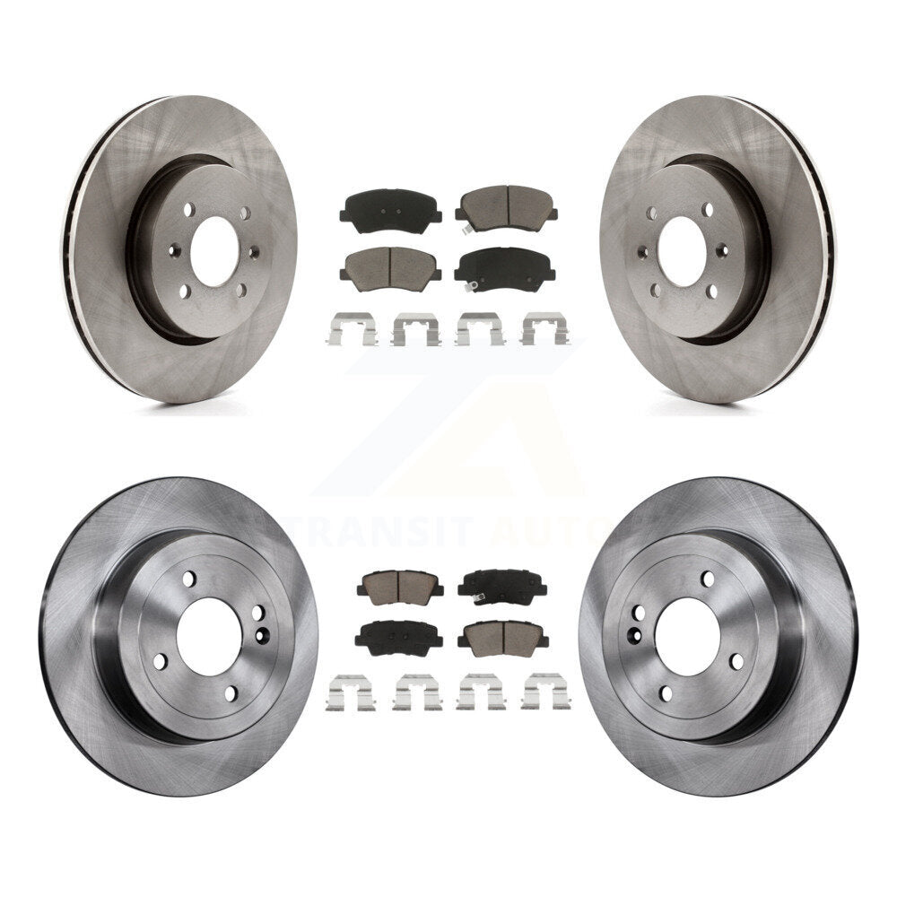 Front Rear Disc Brake Rotors And Ceramic Pads Kit For Kia Rio