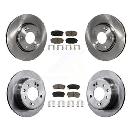 Front Rear Disc Brake Rotors And Ceramic Pads Kit For Hyundai Elantra