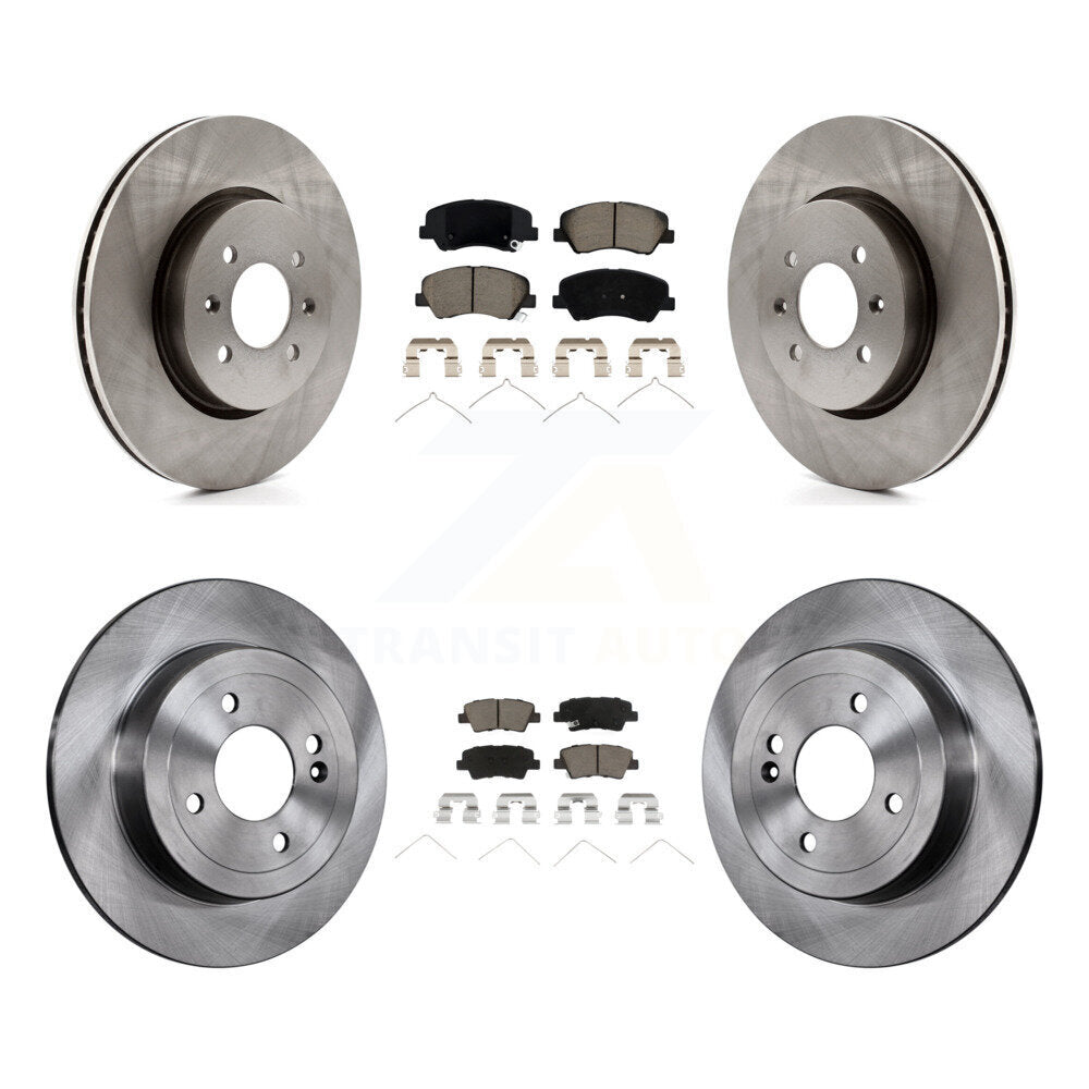 Front Rear Disc Brake Rotors And Ceramic Pads Kit For Kia Rio Hyundai Accent