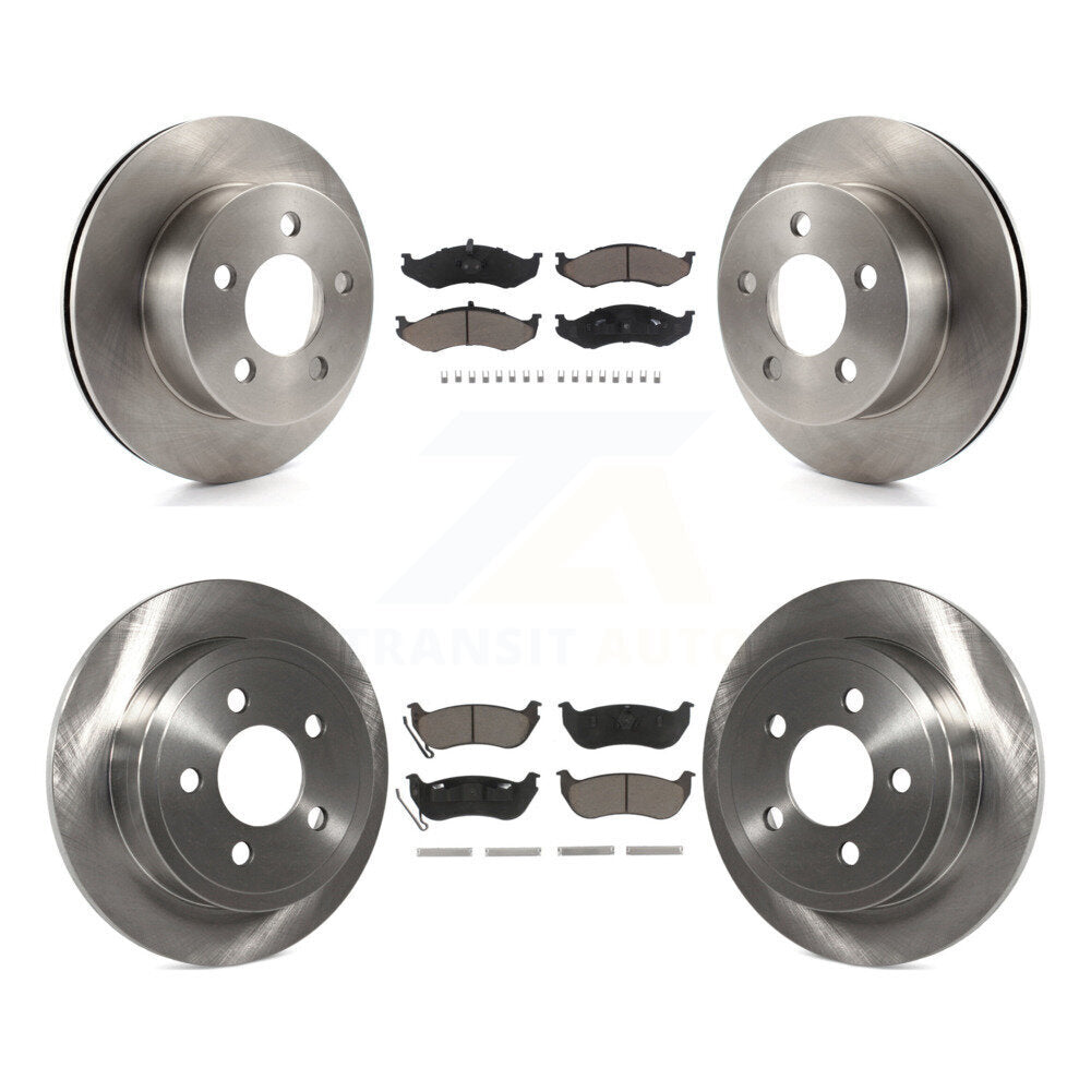 Front Rear Brake Rotor And Ceramic Pad Kit For Jeep Wrangler TJ Disc rear brakes