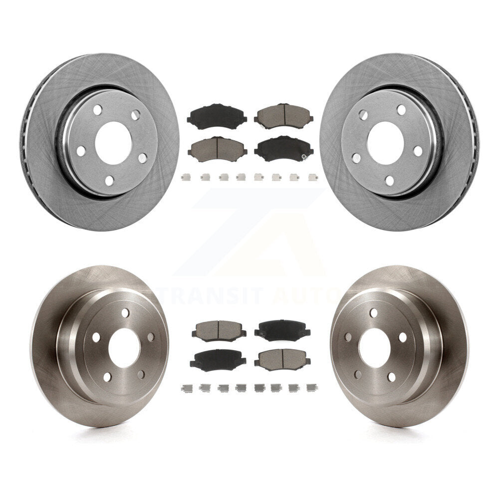 Front Rear Disc Brake Rotors And Ceramic Pads Kit For Jeep Wrangler JK