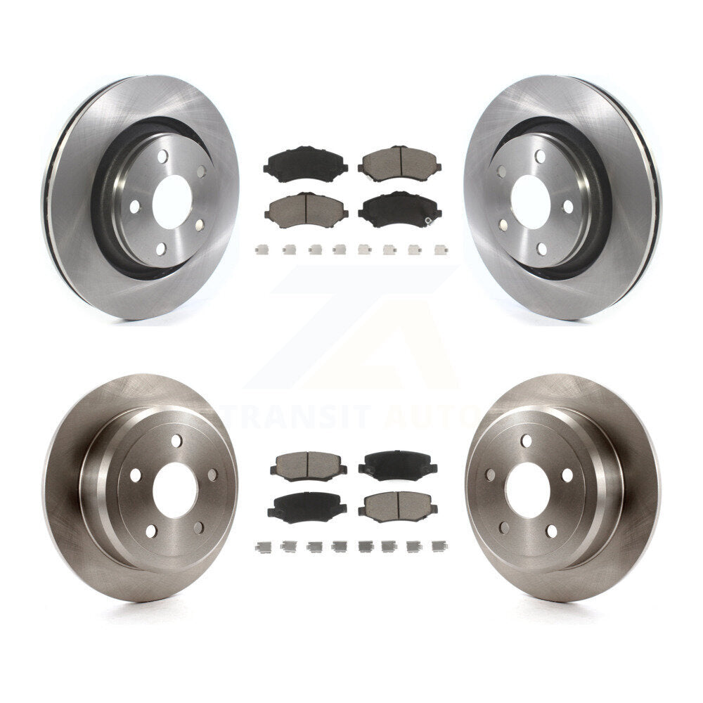 Front Rear Disc Brake Rotors And Ceramic Pads Kit For Jeep Wrangler JK