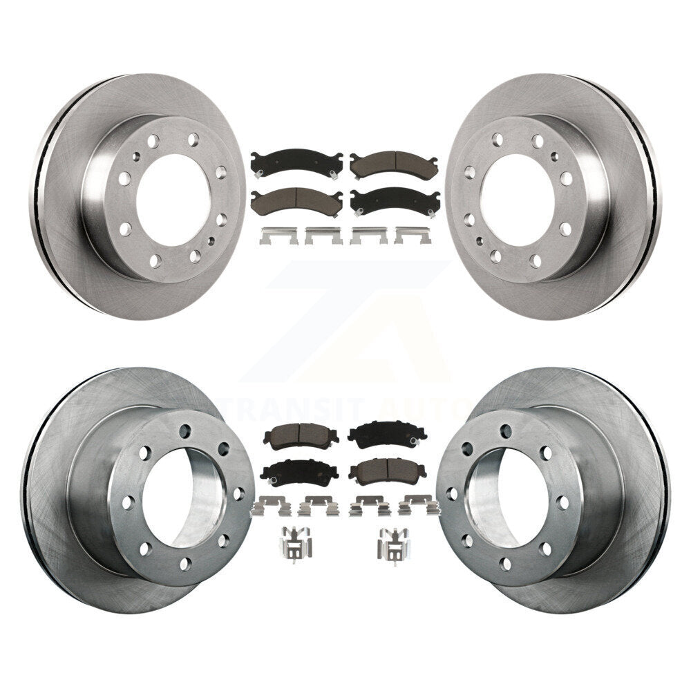 Front Rear Brake Rotor & Ceramic Pad Kit For Chevrolet Silverado 3500 GMC Sierra