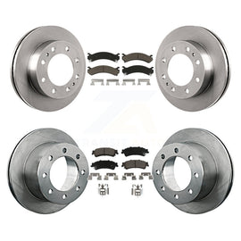 Front Rear Brake Rotor & Ceramic Pad Kit For Chevrolet Silverado 3500 GMC Sierra