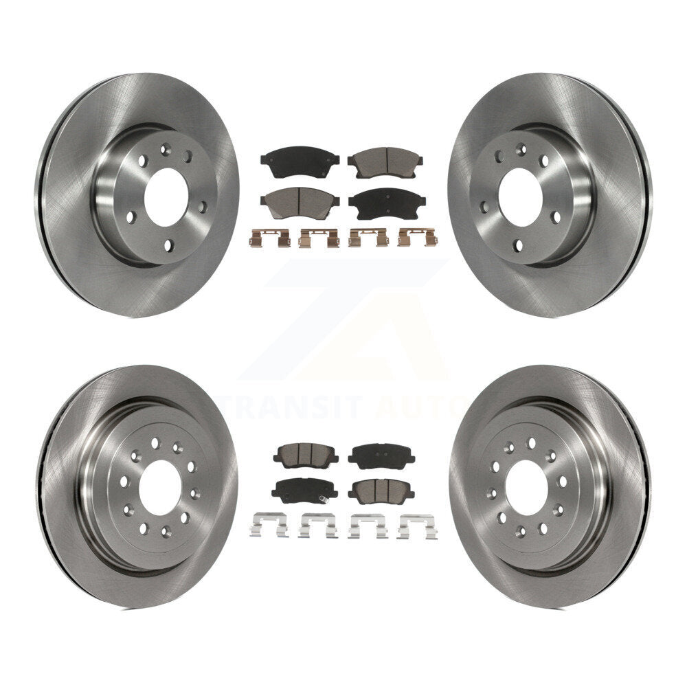 Front Rear Disc Brake Rotors And Ceramic Pads Kit For Cadillac ATS