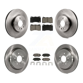 Front Rear Disc Brake Rotors And Ceramic Pads Kit For Cadillac ATS