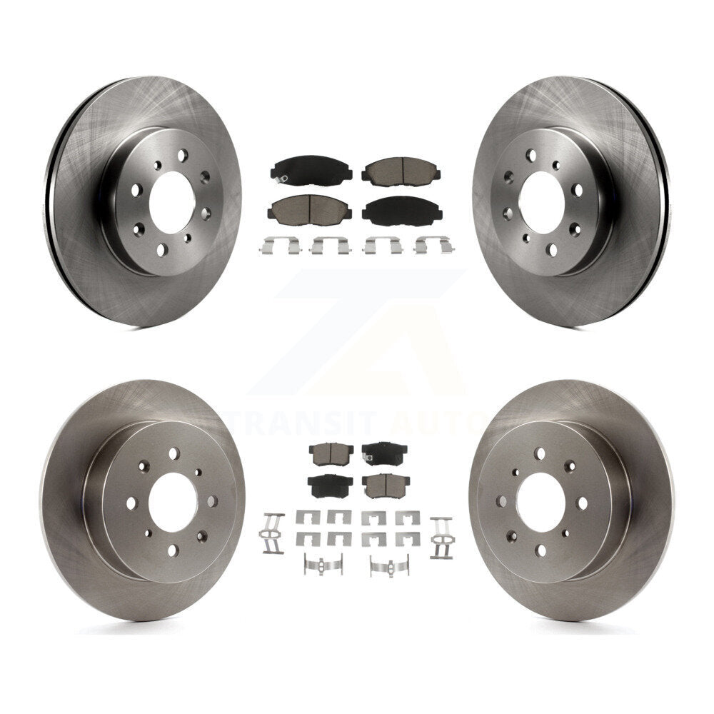 Front Rear Disc Brake Rotors And Ceramic Pads Kit For Honda Civic Acura EL