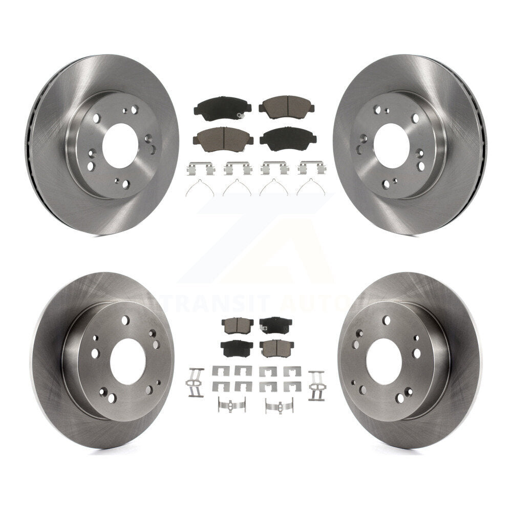Front Rear Disc Brake Rotors And Ceramic Pads Kit For Honda Civic Acura RSX