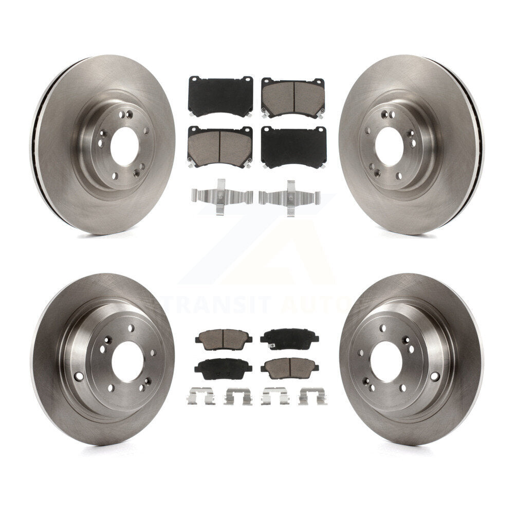 Front Rear Disc Brake Rotors And Ceramic Pads Kit For Hyundai Genesis