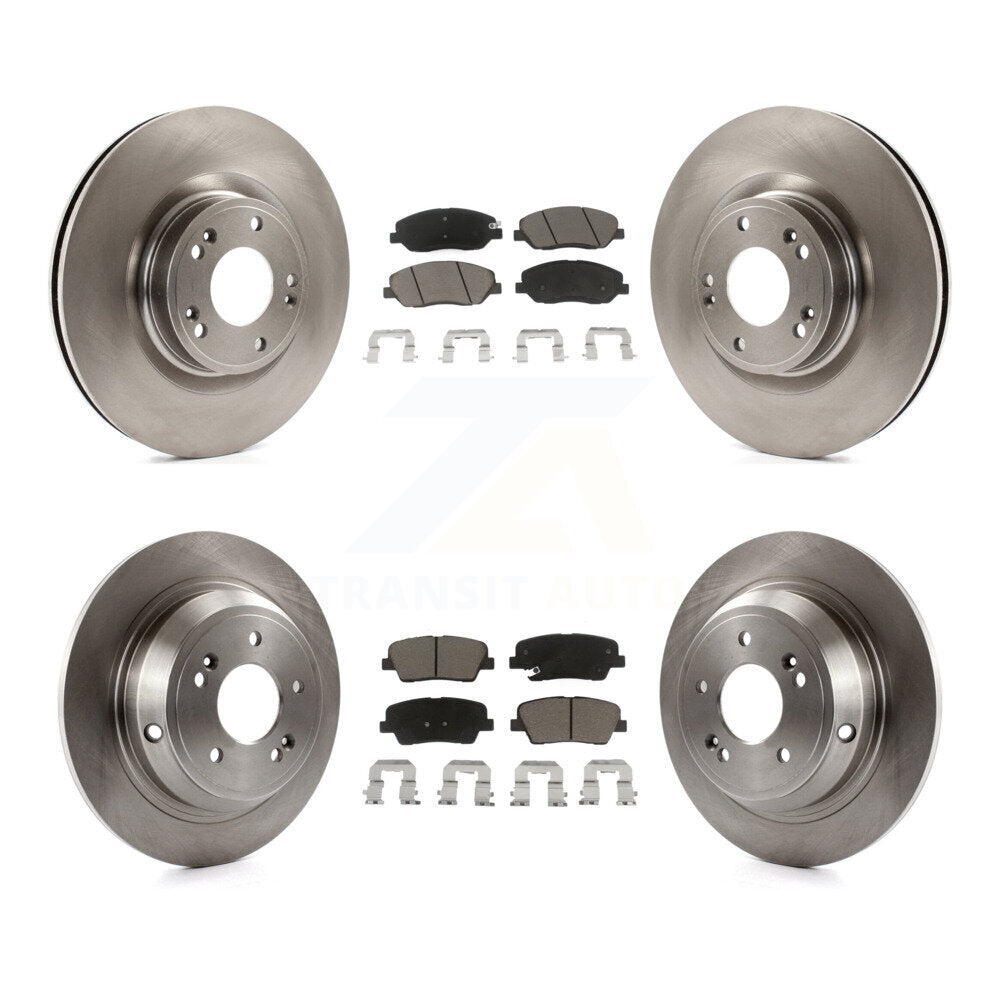Front Rear Disc Brake Rotors And Ceramic Pads Kit For Hyundai Genesis 3.8L
