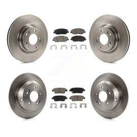 Front Rear Disc Brake Rotors And Ceramic Pads Kit For Hyundai Genesis 3.8L
