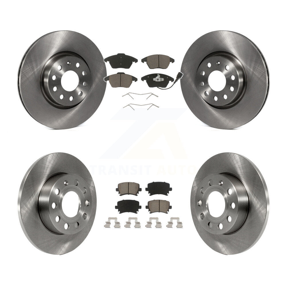 [Front+Rear] 2008 Audi A3 Quattro Premium OE Brake Rotors & Ceramic Pads Kit For Max Braking