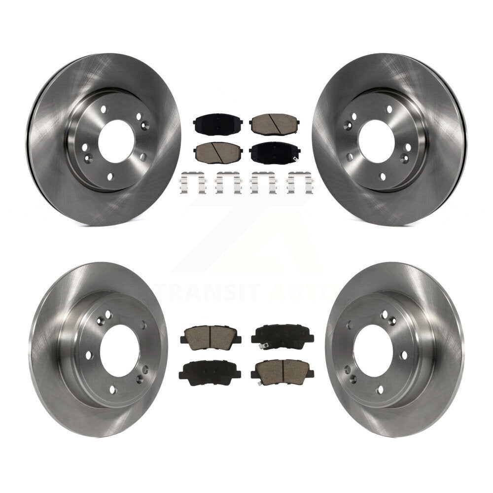 Front Rear Brake Rotor & Ceramic Pad Kit For Kia Hyundai Kona Forte Soul Elantra