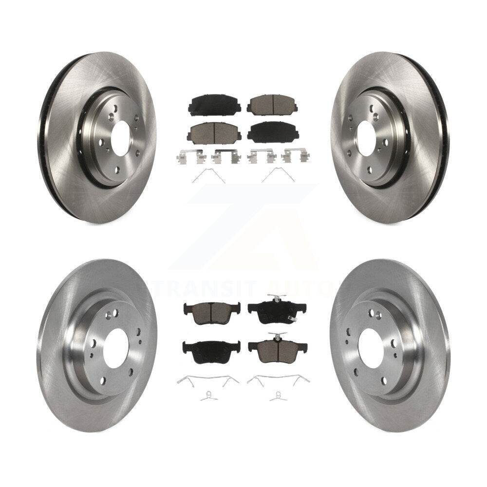 Front Rear Disc Brake Rotors And Ceramic Pads Kit For Honda Civic