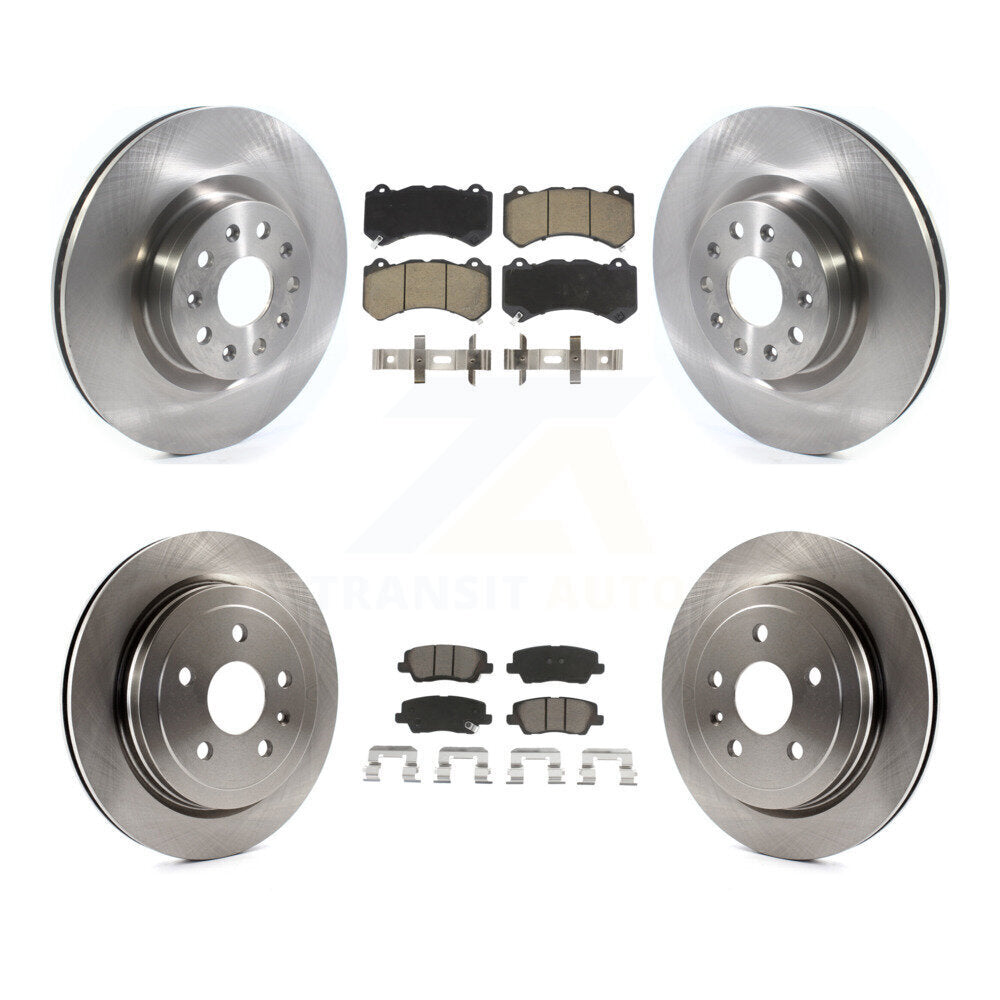 Front Rear Disc Brake Rotors And Ceramic Pads Kit For Cadillac CTS