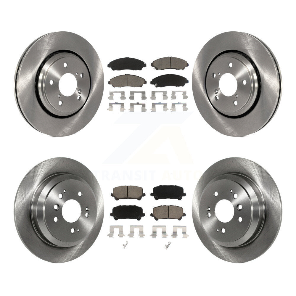 Front Rear Disc Brake Rotors And Ceramic Pads Kit For Honda Pilot Ridgeline