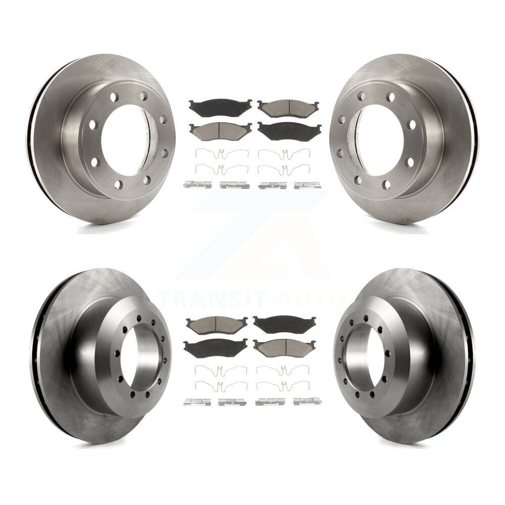 Front Rear Disc Brake Rotors And Ceramic Pad Kit For Ford F-450 Super Duty F-550