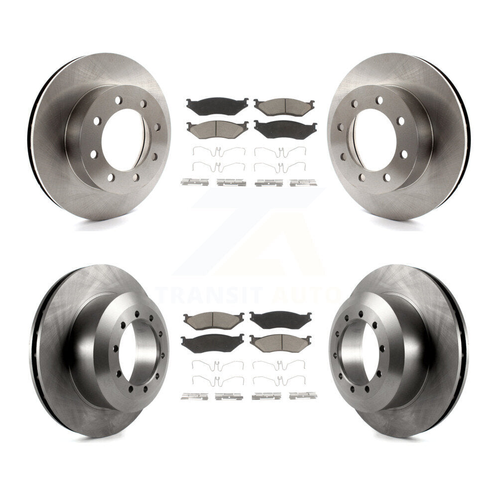 Front Rear Brake Rotor And Ceramic Pad Kit For Ford E-550 Super Duty F-450 F-550