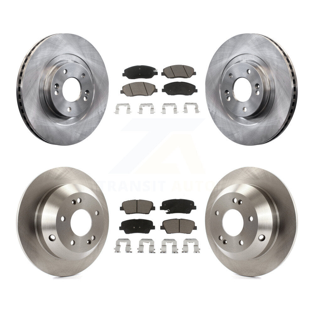 Front Rear Brake Rotors & Ceramic Pad Kit For 2013-2016 Hyundai Santa Fe XL 3.3L