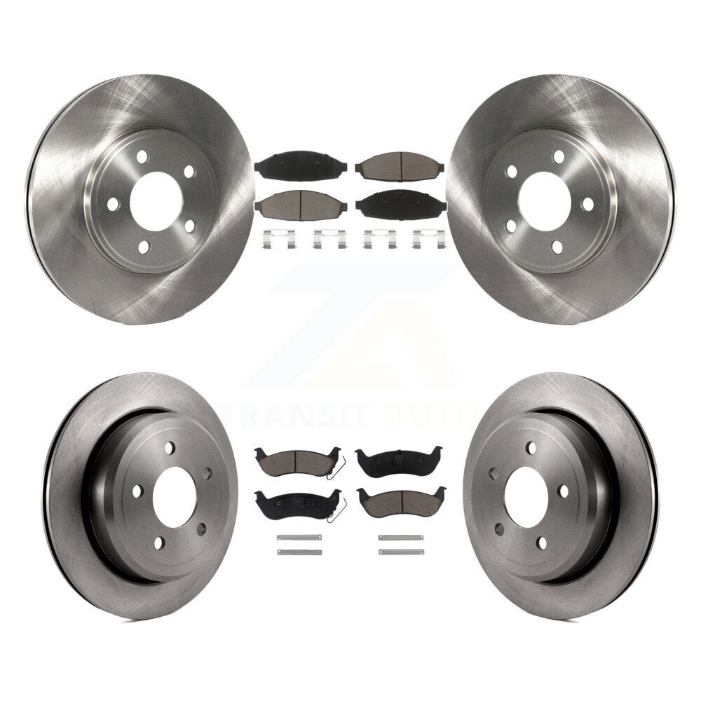 Front Rear Brake Rotor And Ceramic Pad Kit For Ford Crown Victoria Mercury Grand