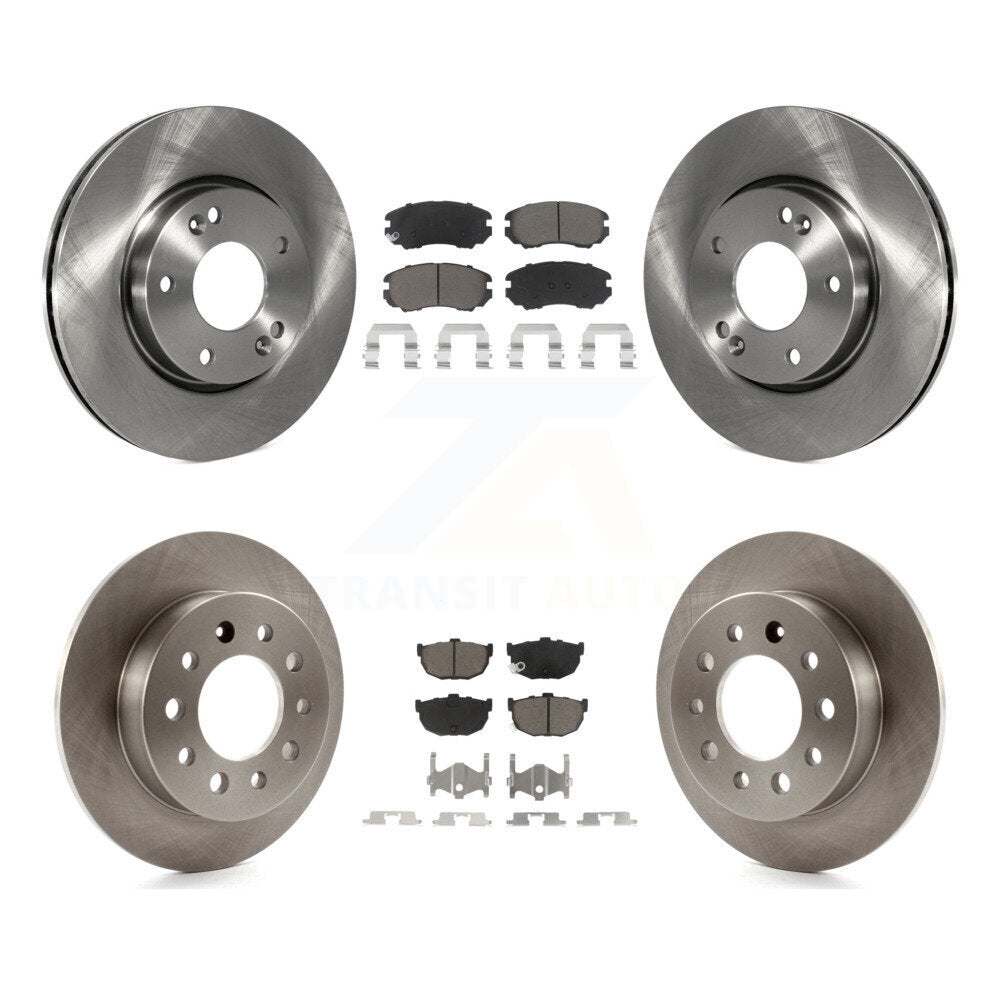 Front Rear Disc Brake Rotors And Ceramic Pads Kit For Hyundai Tiburon