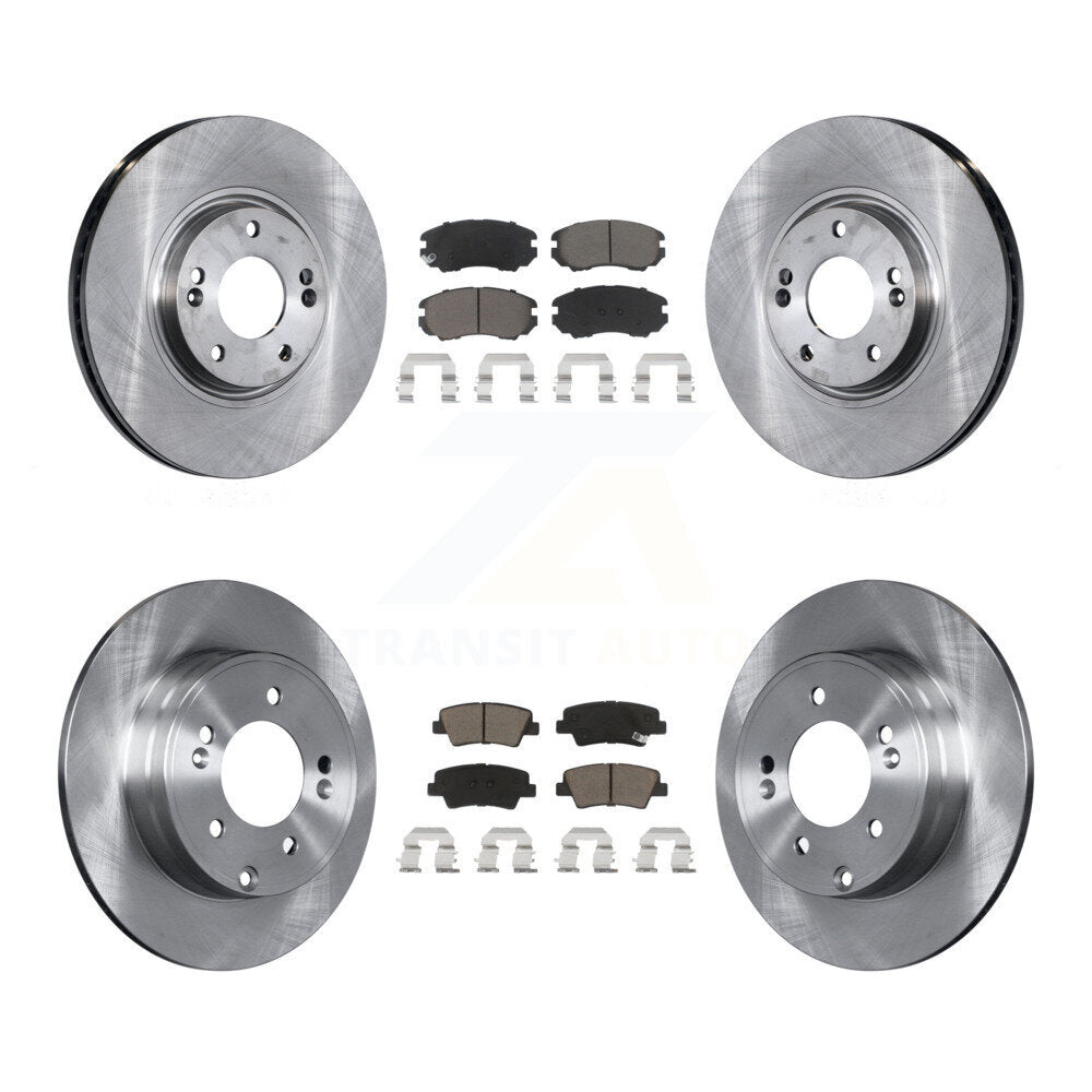 Front Rear Disc Brake Rotors And Ceramic Pads Kit For 2010-2011 Hyundai Azera