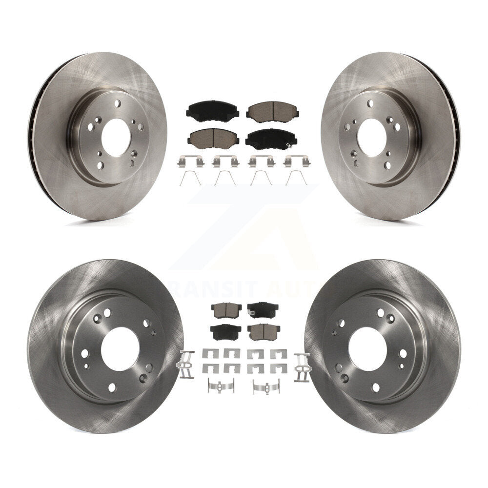 Front Rear Disc Brake Rotors And Ceramic Pads Kit For Honda Civic