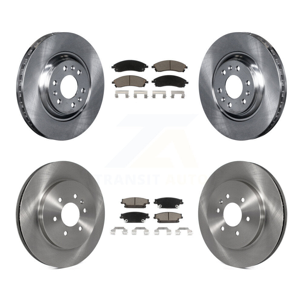 Front Rear Disc Brake Rotors And Ceramic Pads Kit For Cadillac SRX