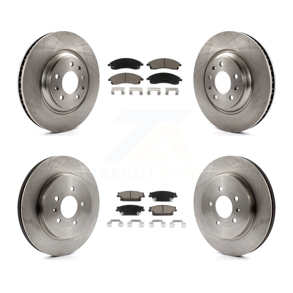 Front Rear Disc Brake Rotors And Ceramic Pad Kit For 2006-2007 Cadillac CTS Base
