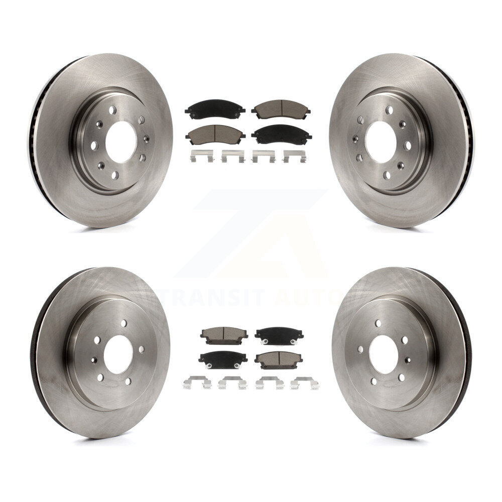 Front Rear Disc Brake Rotors And Ceramic Pad Kit For 2006-2007 Cadillac CTS Base