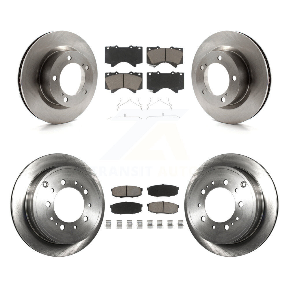 Front Rear Disc Brake Rotors Ceramic Pad Kit For Toyota Land Cruiser Lexus LX570
