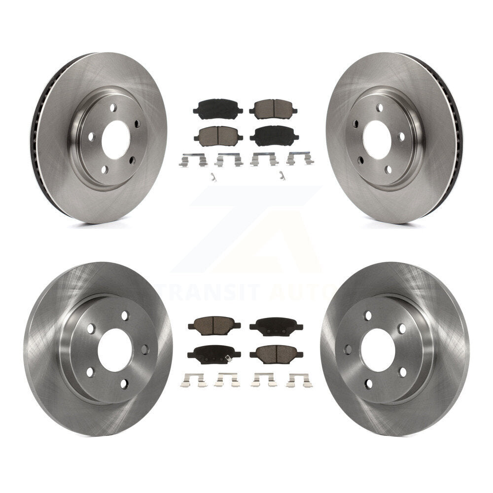 [Front+Rear] 10 Pontiac G5 With Rear Disc Brakes Premium OE Brake Rotors & Ceramic Pads Kit For Max Braking