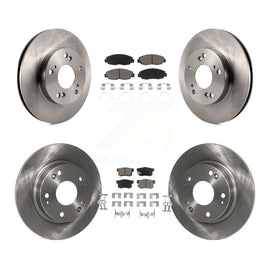 Front Rear Disc Brake Rotors And Ceramic Pads Kit For Honda Civic